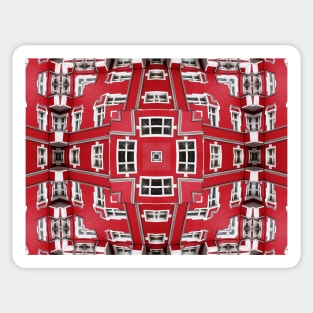 Impossible Architectures: red facade of house in Berlin Sticker